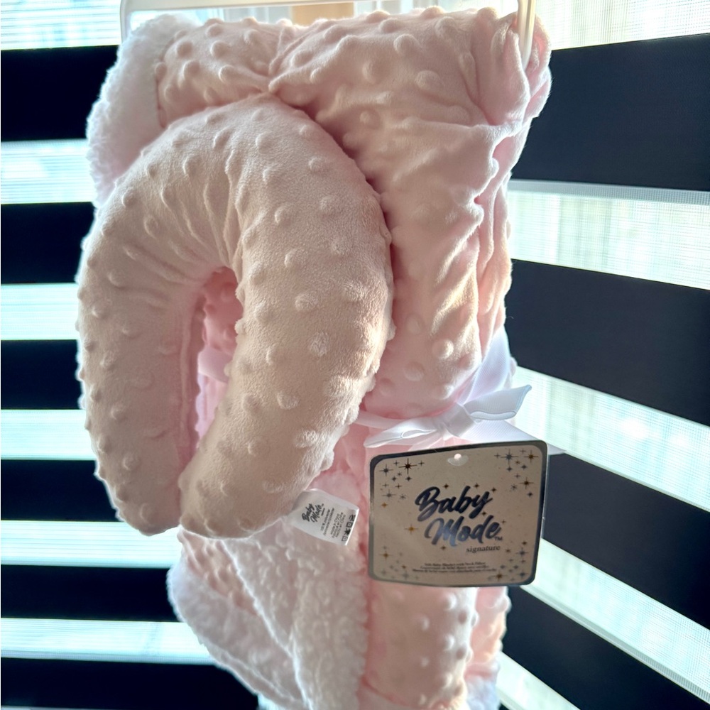 Baby Pink Blanket and Pillow Set
